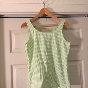 Talbots Light Green Striped Tank Top